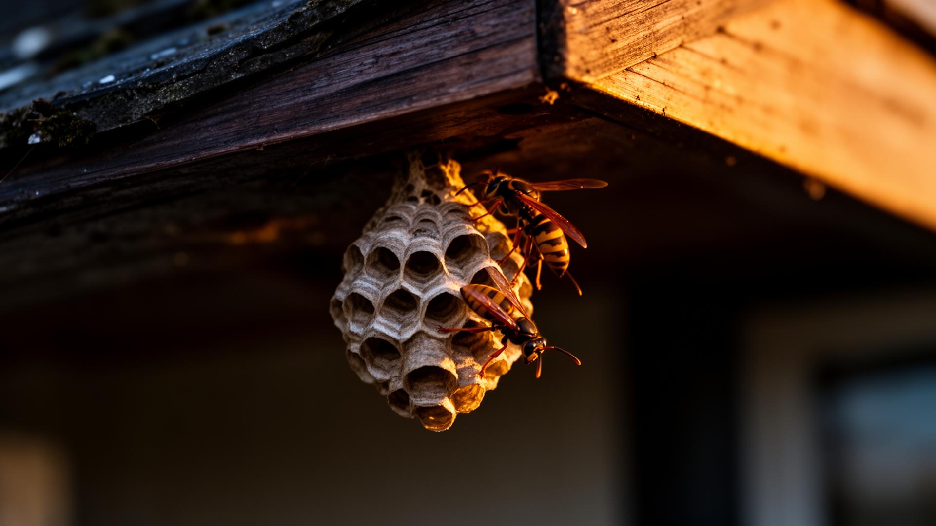 Wasp nest under the eave of an Irish home